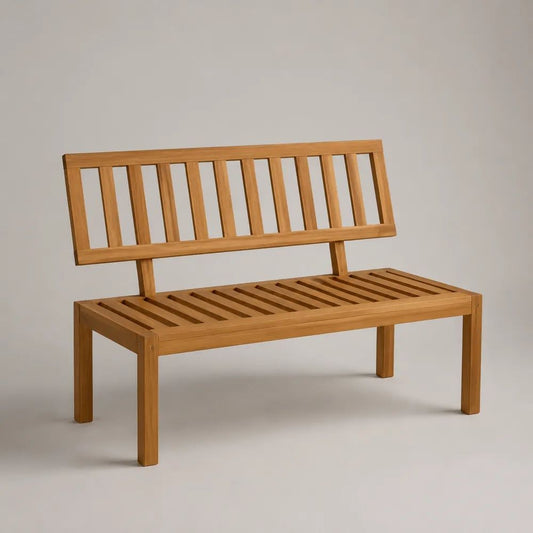 Gartenbank aus massivem Akazienholz, 2-Sitzer, 120 × 60 × 90 cm, Naturbraun